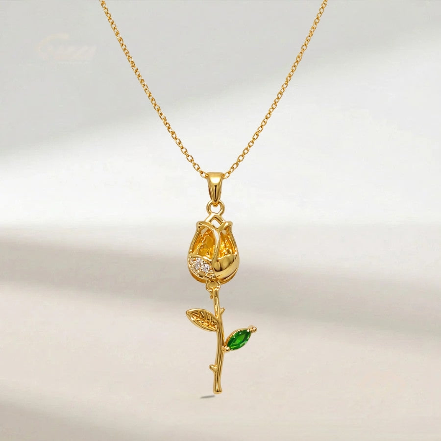 Collier Rose Royale Doré – Design Floral avec Finition Luxe