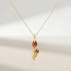 Collier Harmonie Rubis Doré – Pierre Rouge & Éclat Raffiné