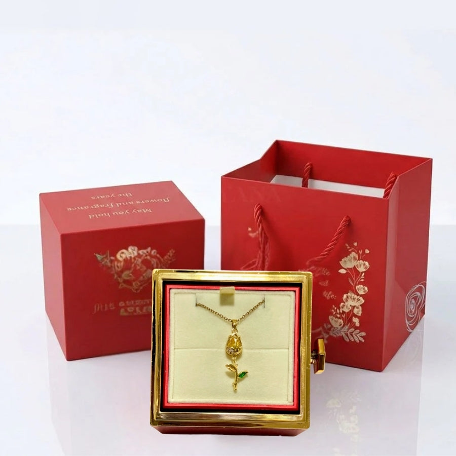 Collier Rose Royale Doré – Design Floral avec Finition Luxe