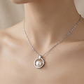 Collier Cercle Suspendu & Perle
