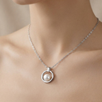 Collier Cercle Suspendu & Perle