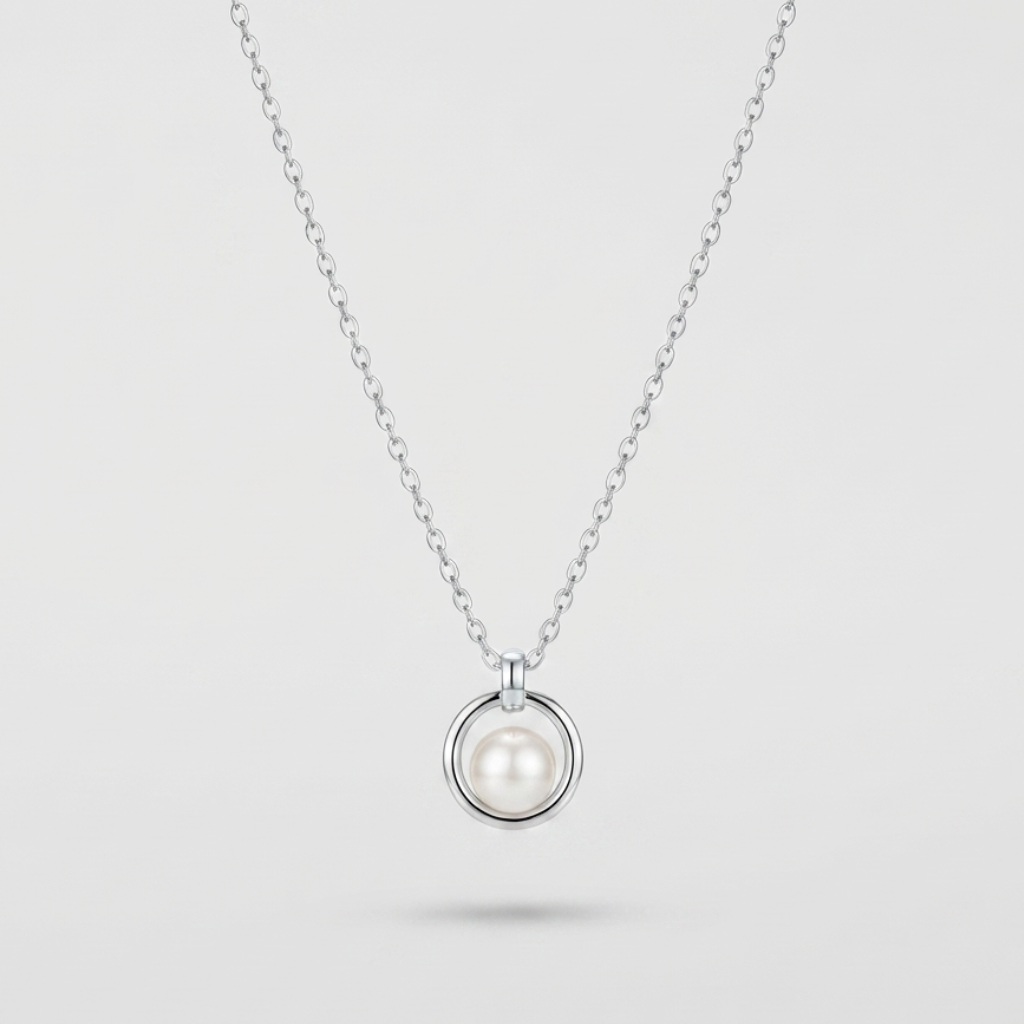 Collier Cercle Suspendu & Perle