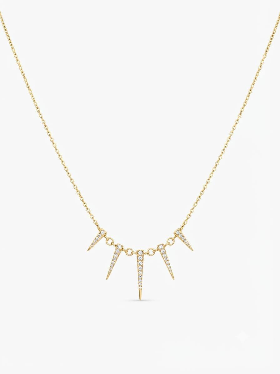 Collier Zoé — Pendentifs Éventail Pavés